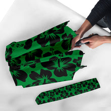 Load image into Gallery viewer, Green Unisex Umbrella Hibiscus Print
