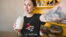 Load and play video in Gallery viewer, It&#39;s Rum Day Unisex Jersey Short Sleeve Tee, Rum shirt, Pirate shirt, Pirate&#39;s rum shirt, rum day, rum day shirt
