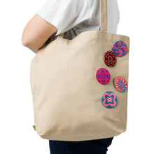 Load image into Gallery viewer, Tie-Dye Swirl Pattern Pin 5 Button Set – 2.25&quot; Pink, Blue &amp; Red Vibe Collection
