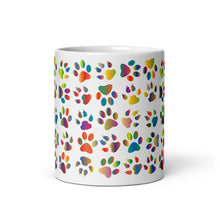 Load image into Gallery viewer, Colorful Paw Print Coffee Mug – 11oz Ceramic Cup for Dog &amp; Cat Lovers | Microwave &amp; Dishwasher Safe
