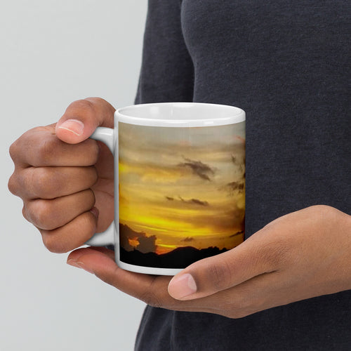 11oz ceramic mug featuring a photograph of a lovely sunset over Kingstown, St. Vincent and the Grenadines 