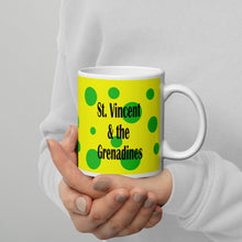 Load image into Gallery viewer, St. Vincent and the Grenadines Green Spotted White glossy mug
