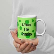 Load image into Gallery viewer, St. Vincent and the Grenadines Green Spots on Green White glossy mug
