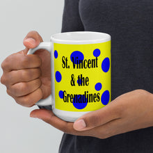 Load image into Gallery viewer, St. Vincent and the Grenadines Blue Spotted White glossy mug
