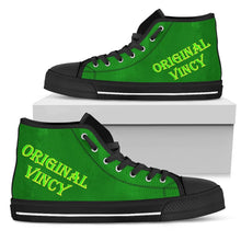 Load image into Gallery viewer, green high top original vincy shoe with green lettering
