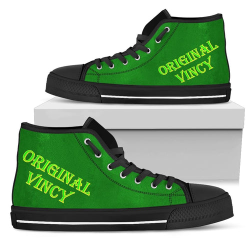 green high top original vincy shoe with green lettering