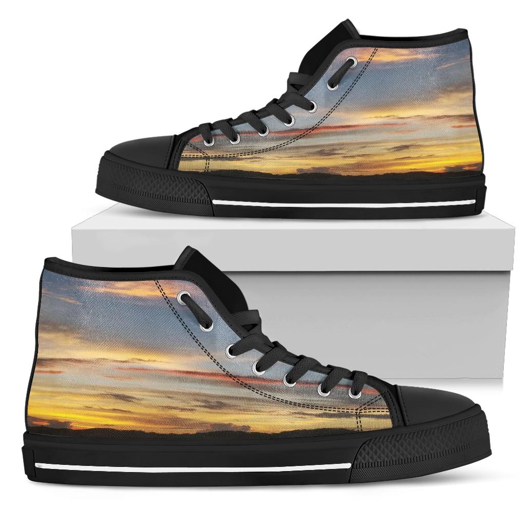 High top shoe with sunset design