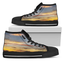 Load image into Gallery viewer, High top shoe with sunset design
