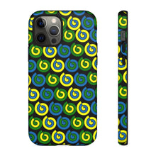 Load image into Gallery viewer, Tough Phone Cases (Black with spirals)
