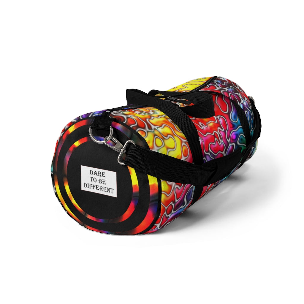 Dare To Be Different rainbow colored duffle bag