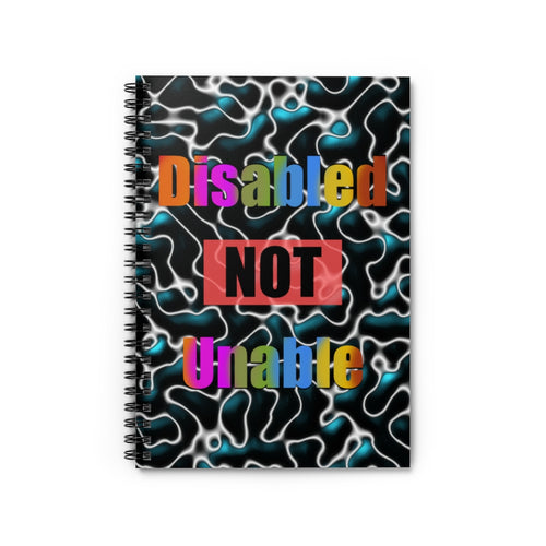 black and white disabled not unable spiral lined notebook