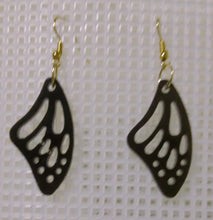 Load image into Gallery viewer, volcanic ash and epoxy resin earrings shaped like a butterfly wing
