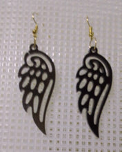 Load image into Gallery viewer, volcanic ash and epoxy resin earrings shaped like angel&#39;s wings

