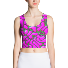 Load image into Gallery viewer, Purple and Green Marble Crop Top
