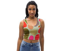 Load image into Gallery viewer, crop top featuring a multi-coloured stone pattern.
