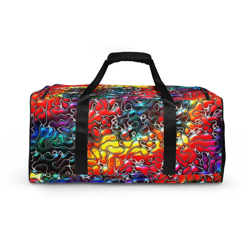 rainbow coloured duffel bag