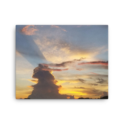 Canvas wall art of cloud shadow created by a sunset over Kingstown, St. Vincent and the Grenadines