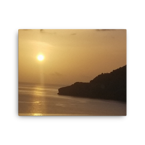 Canvas wall art of the sun setting off the Edinboro point, St. Vincent and the Grenadines.