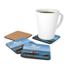 Load image into Gallery viewer, St. Vincent and the Grenadines 4 piece Coaster Set (Corkwood) Bobbing Boats
