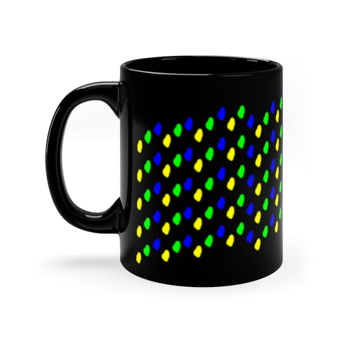 11oz black coffee mug with blue, yellow and green St. Vincent and the Grenadines maps