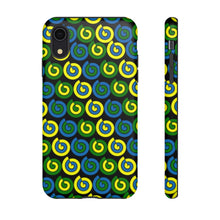 Load image into Gallery viewer, Tough Phone Cases (Black with spirals)
