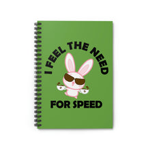 Load image into Gallery viewer, Bunny&#39;s Need For Speed, Spiral Lined Notebook (B)
