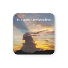 Load image into Gallery viewer, St. Vincent and the Grenadines 4 piece Coaster Set (Corkwood)  Majestic Sunset
