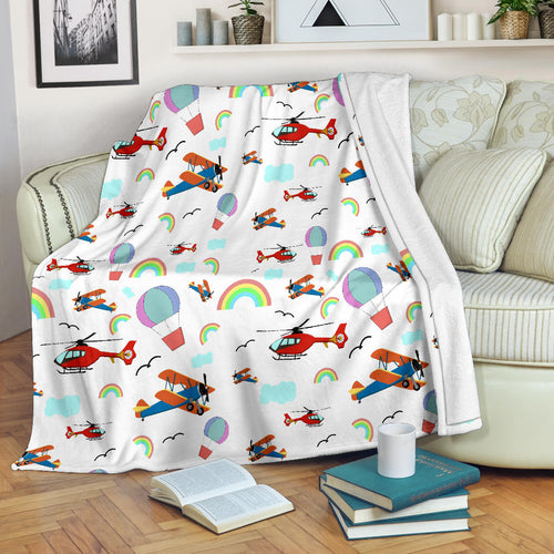 premium blanket with aircraft design