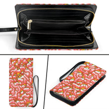 Load image into Gallery viewer, clutch purse decorated with an orange bubblegum design
