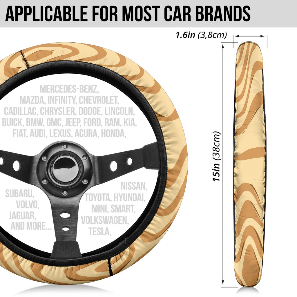 car steering wheel cover with wood grain pattern