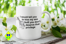 Load image into Gallery viewer, Kiss My Ass Sarcastic White Glossy Mug (Left hand)
